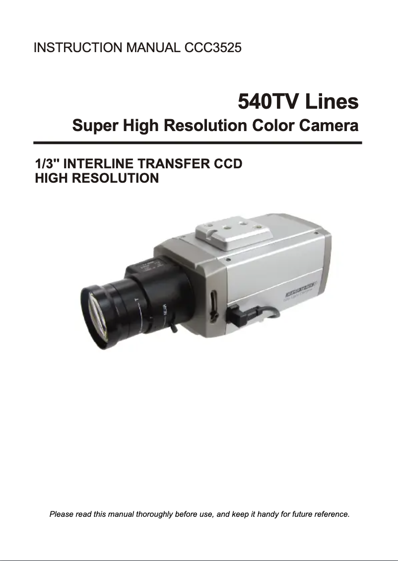 Page n°1 - Manuel utilisateur Costar CCC3525