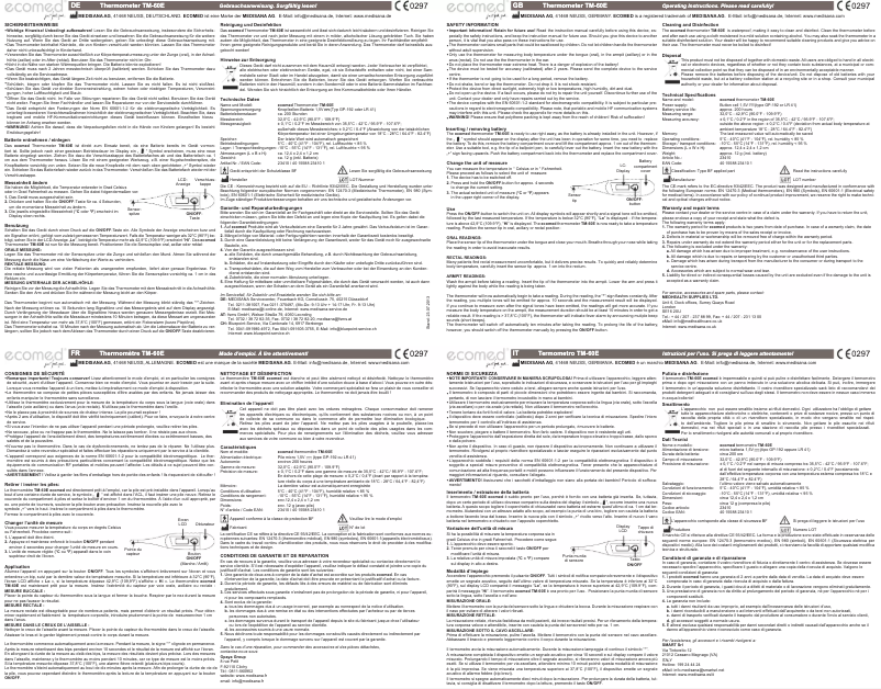 Image de la première page du manuel de l'appareil TM-60E
