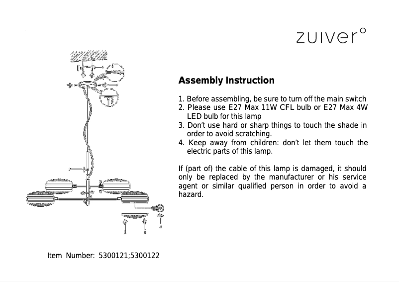 Page 1 de la notice Manuel utilisateur Eglo Gringo