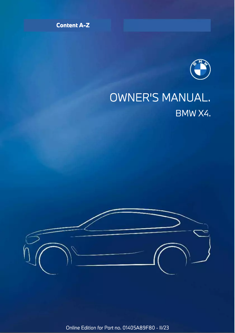 Page 1 de la notice Manuel utilisateur BMW X4 (2024)