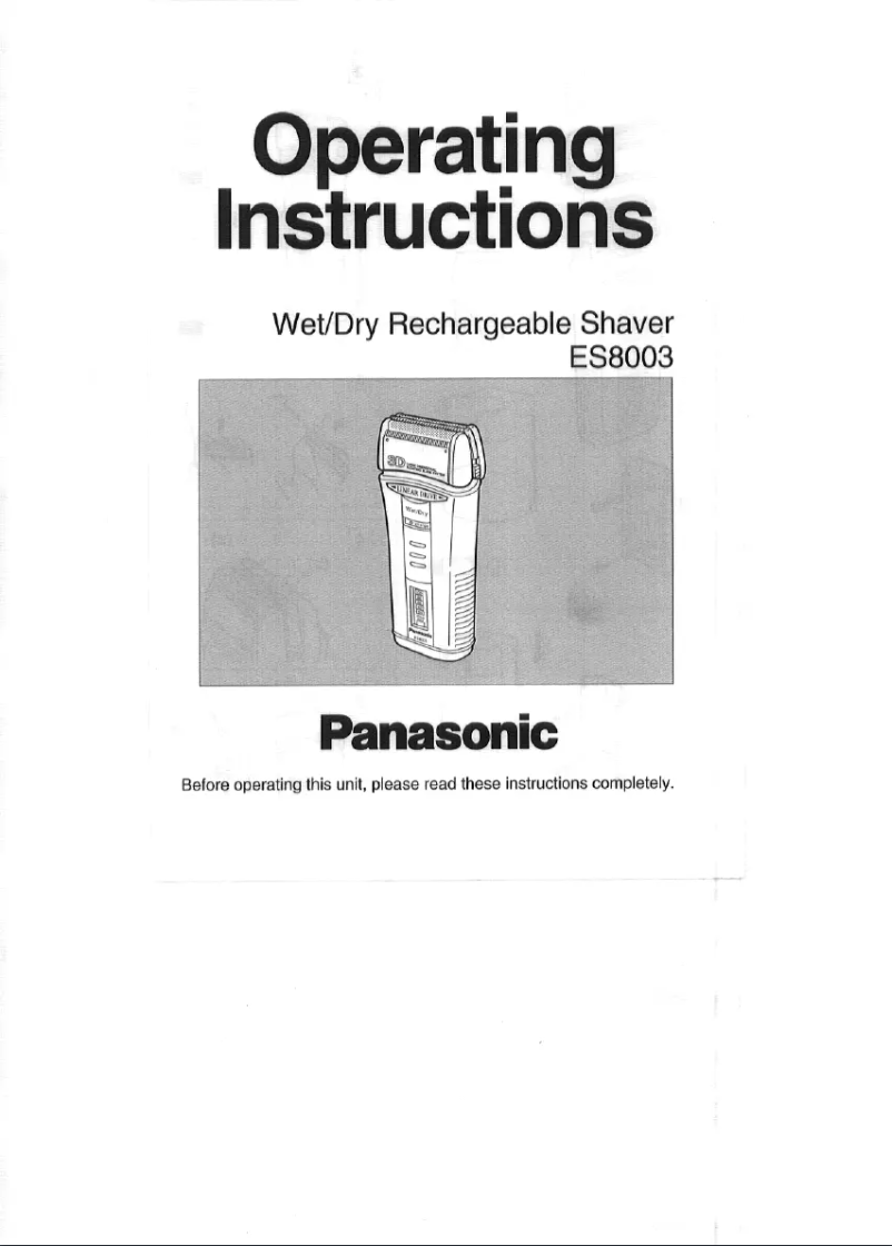 Page n°1 - Manuel utilisateur Panasonic ES8003
