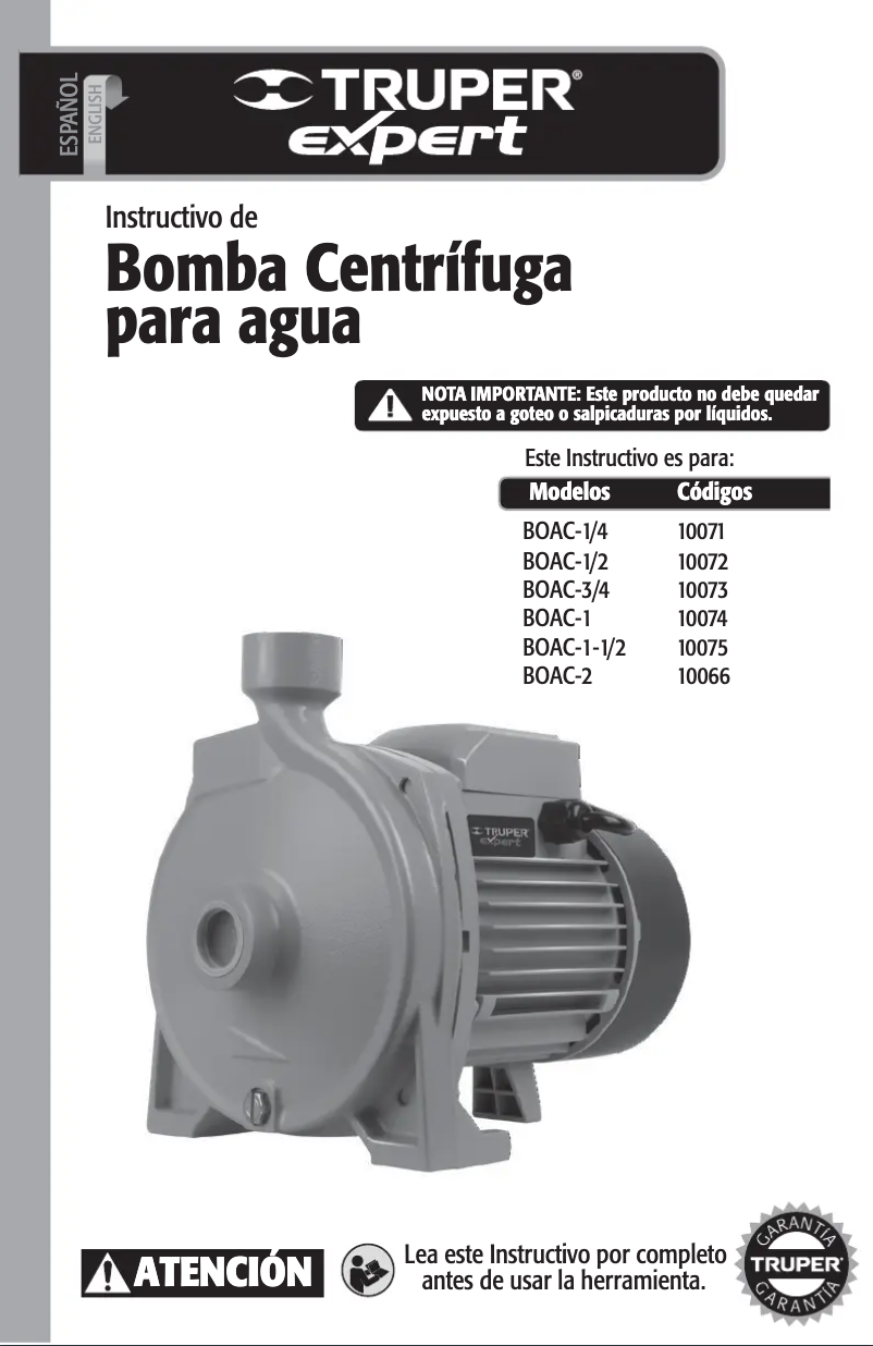 Page n°1 - Manuel utilisateur Truper BOAC-3/4