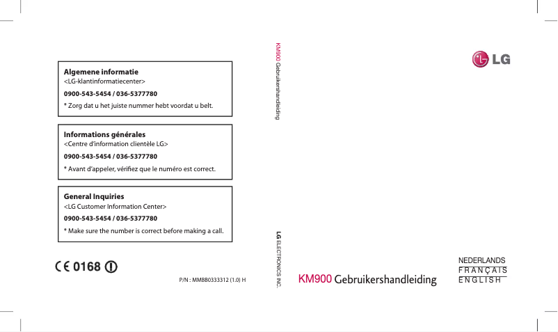 Page 1 de la notice Manuel utilisateur LG Arena