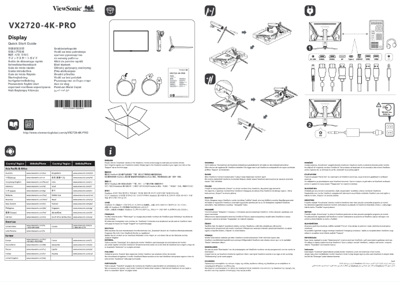 Page 1 de la notice Guide de démarrage rapide Viewsonic VX2720-4K-PRO