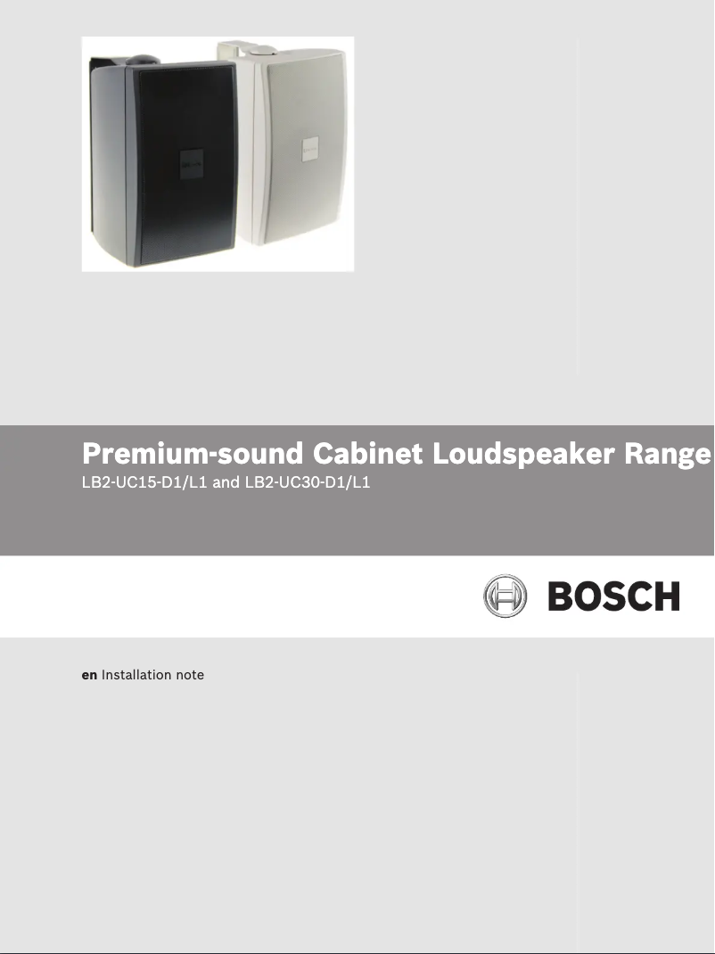 Page 1 de la notice Manuel utilisateur Bosch LB2-UC30-D1