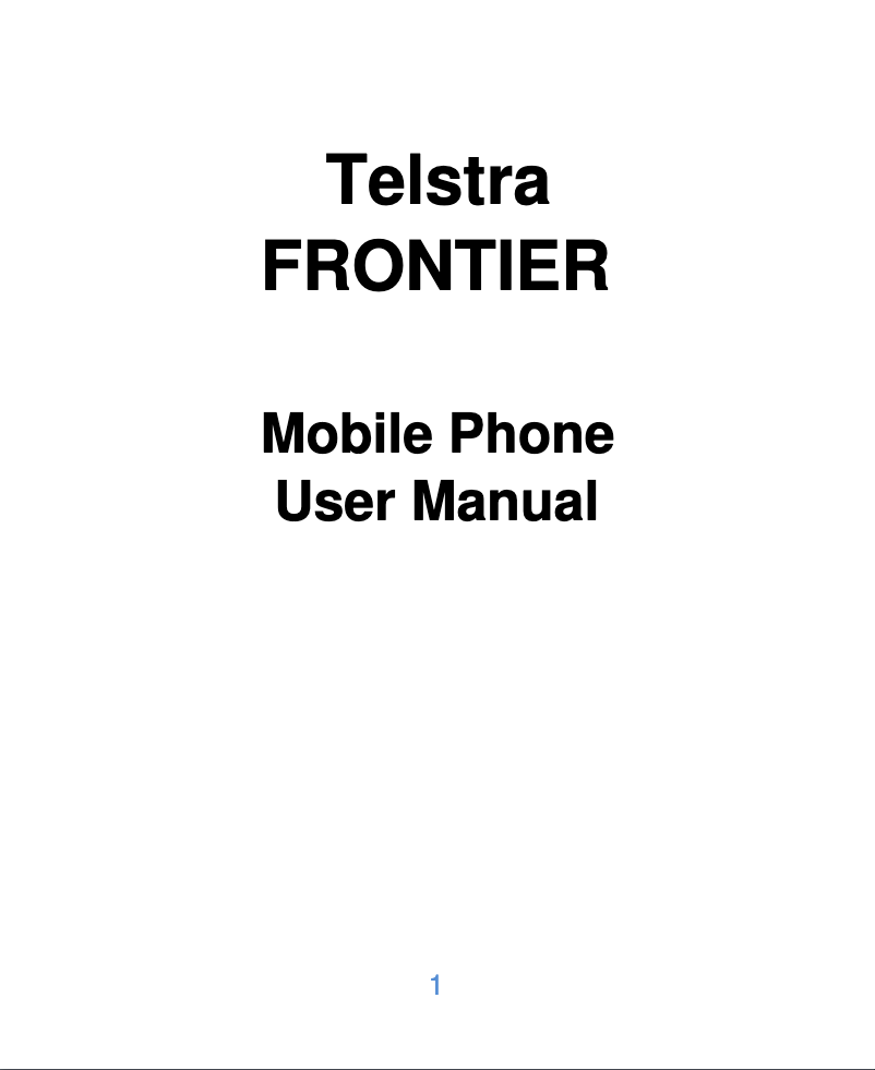 Page n°1 - Manuel utilisateur ZTE Telstra Frontier