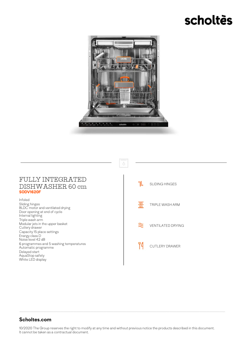 Image de la première page du manuel de l'appareil SODV1620F