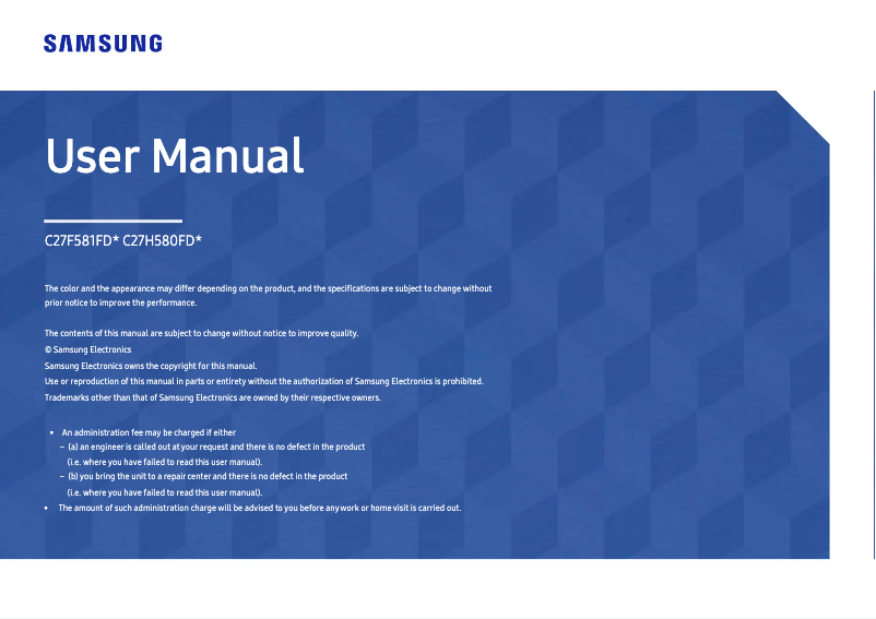 Page n°1 - Manuel utilisateur Samsung C27H580FDC