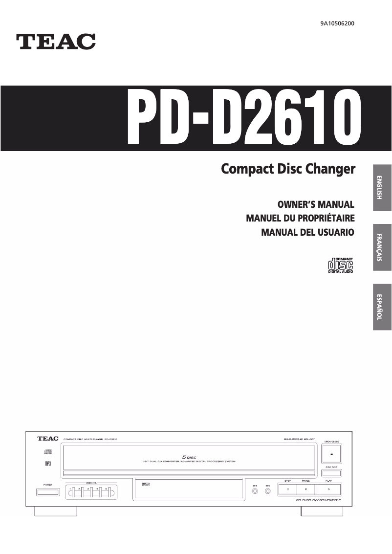 Image de la première page du manuel de l'appareil PD-D2620