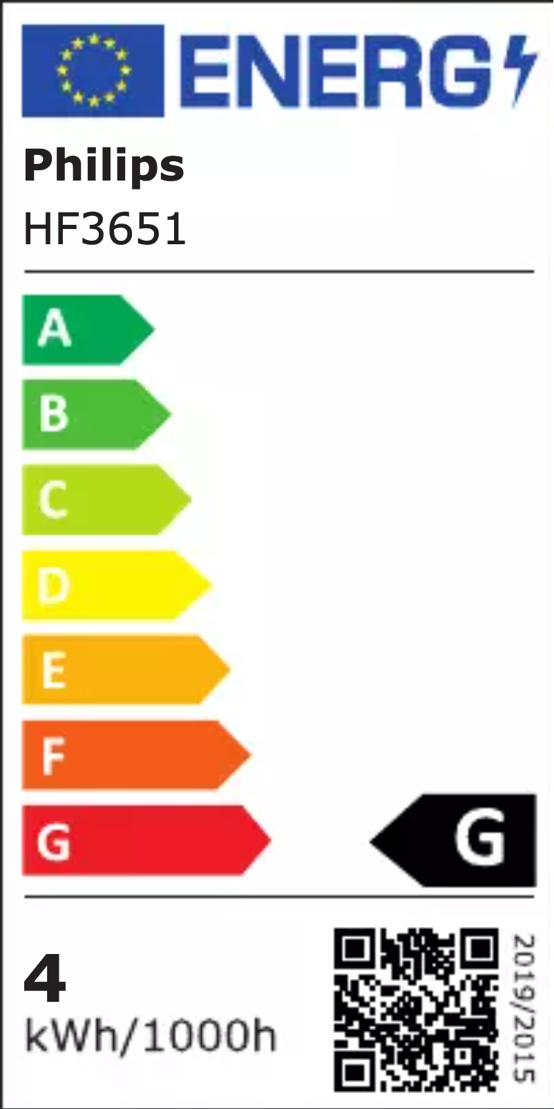 Page 1 de la notice Label énergétique Philips Somneo HF3651