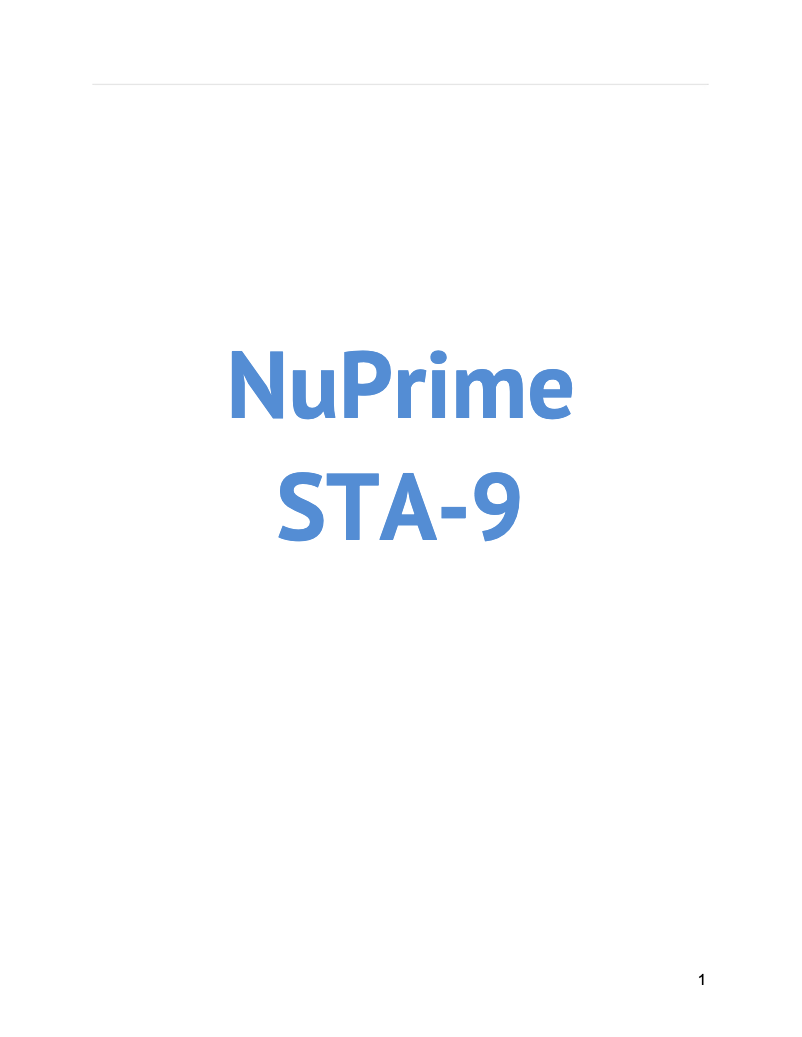 Page n°1 - Manuel utilisateur NuPrime STA-9
