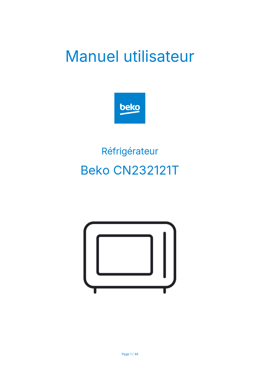 Image de la première page du manuel de l'appareil CN232121T