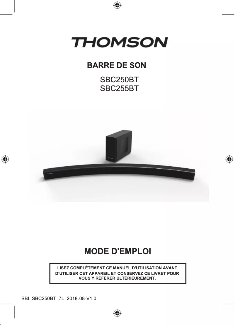 Page n°1 - Manuel utilisateur Thomson SBC250BT