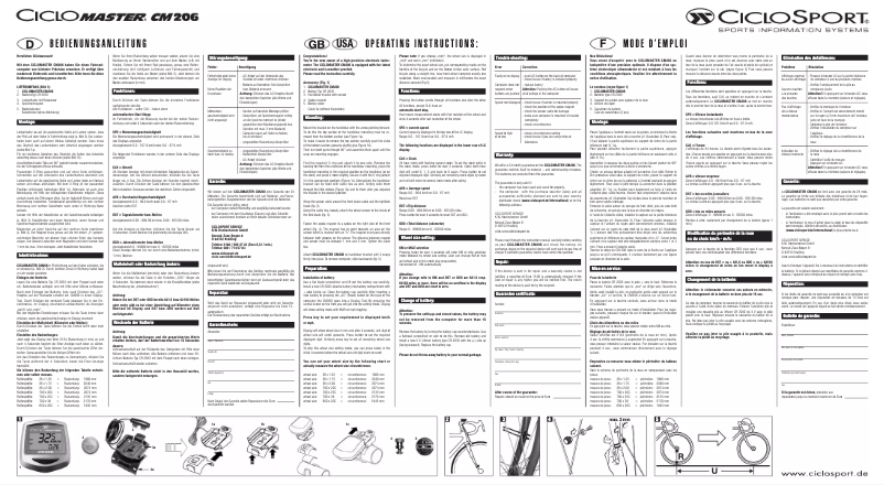 Página 1 del manual Manual de usuario Ciclo CM206