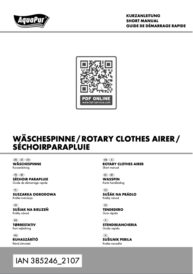 Page 1 de la notice Manuel utilisateur AquaPur IAN 385246