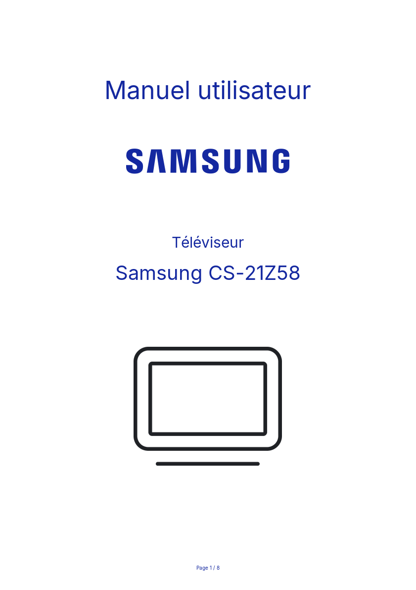 Page n°1 - Manuel utilisateur Samsung CS-21Z58