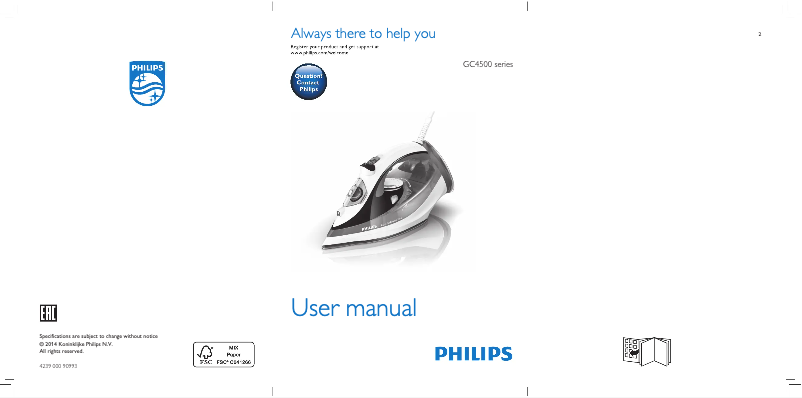 Page n°1 - Manuel utilisateur Philips Azur Performer Plus GC4514