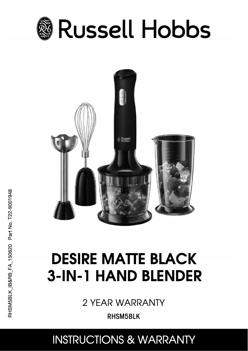 Image de la première page du manuel de l'appareil Desire Matte Black RHSM5BLK
