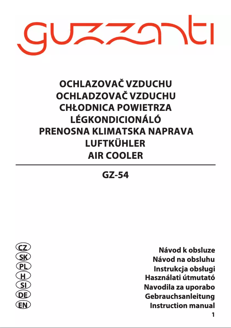 Image de la première page du manuel de l'appareil GZ-54