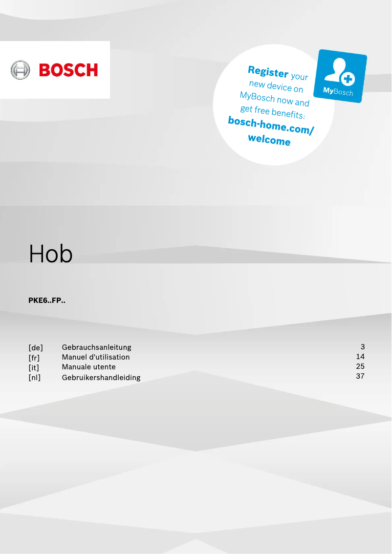 Página 1 del manual Manual de usuario Bosch PKE611FP2E