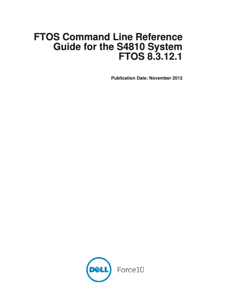 Page n°1 - Manuel utilisateur Dell PowerSwitch S4810P