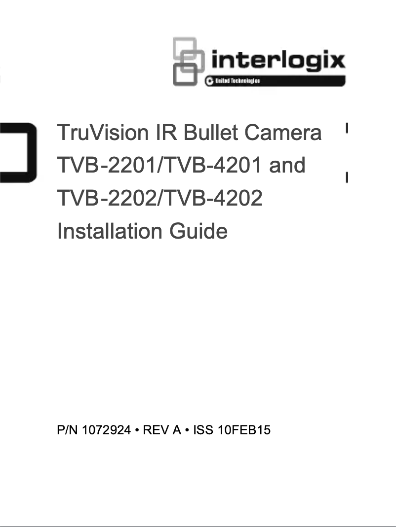 Page n°1 - Manuel utilisateur Interlogix TruVision TVB-4201