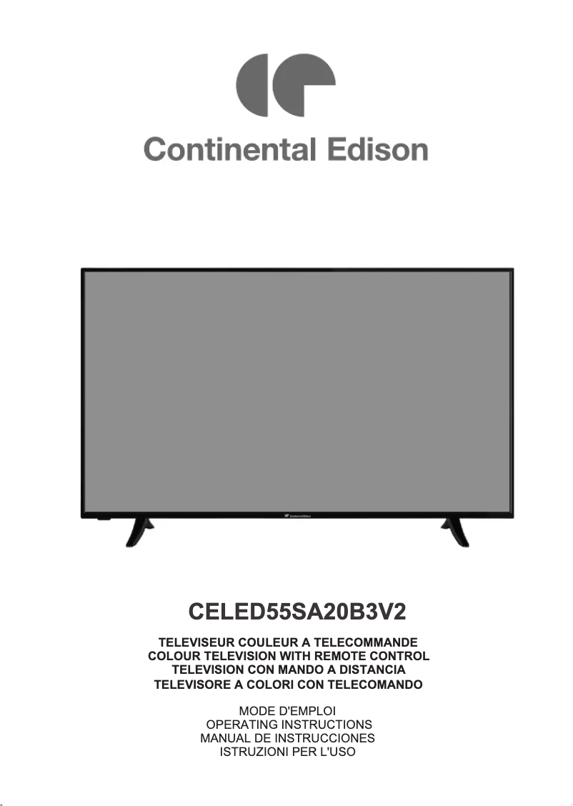 Page n°1 - Manuel utilisateur Continental Edison CELED55SA20B3V2