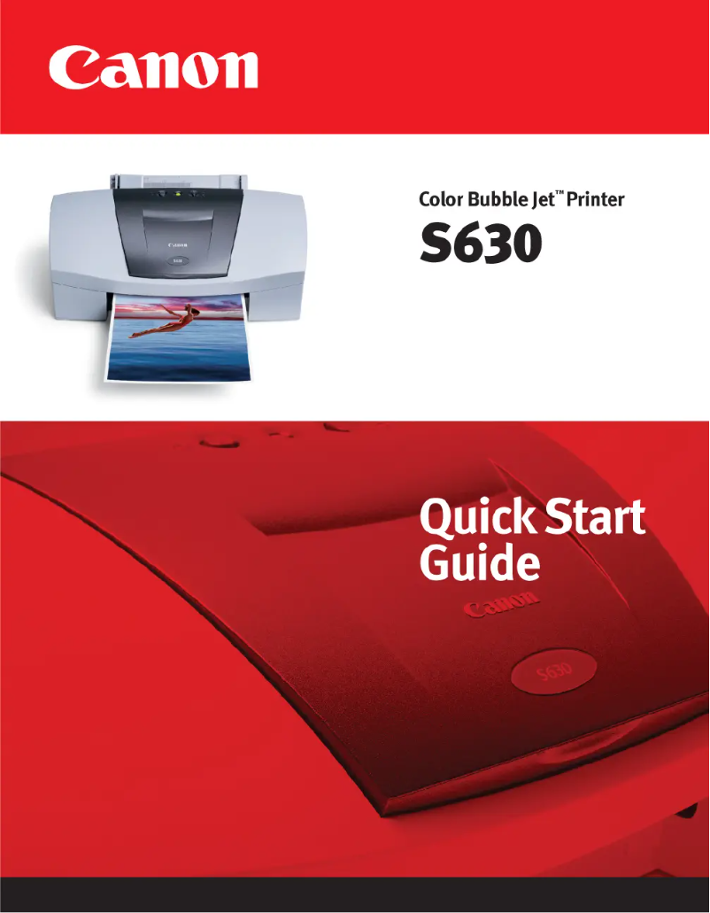 Page 1 de la notice Guide de démarrage rapide Canon Bubble Jet S630