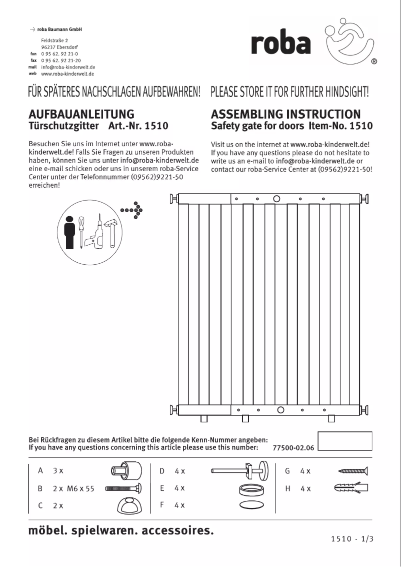 Page n°1 - Manuel utilisateur Roba 1510