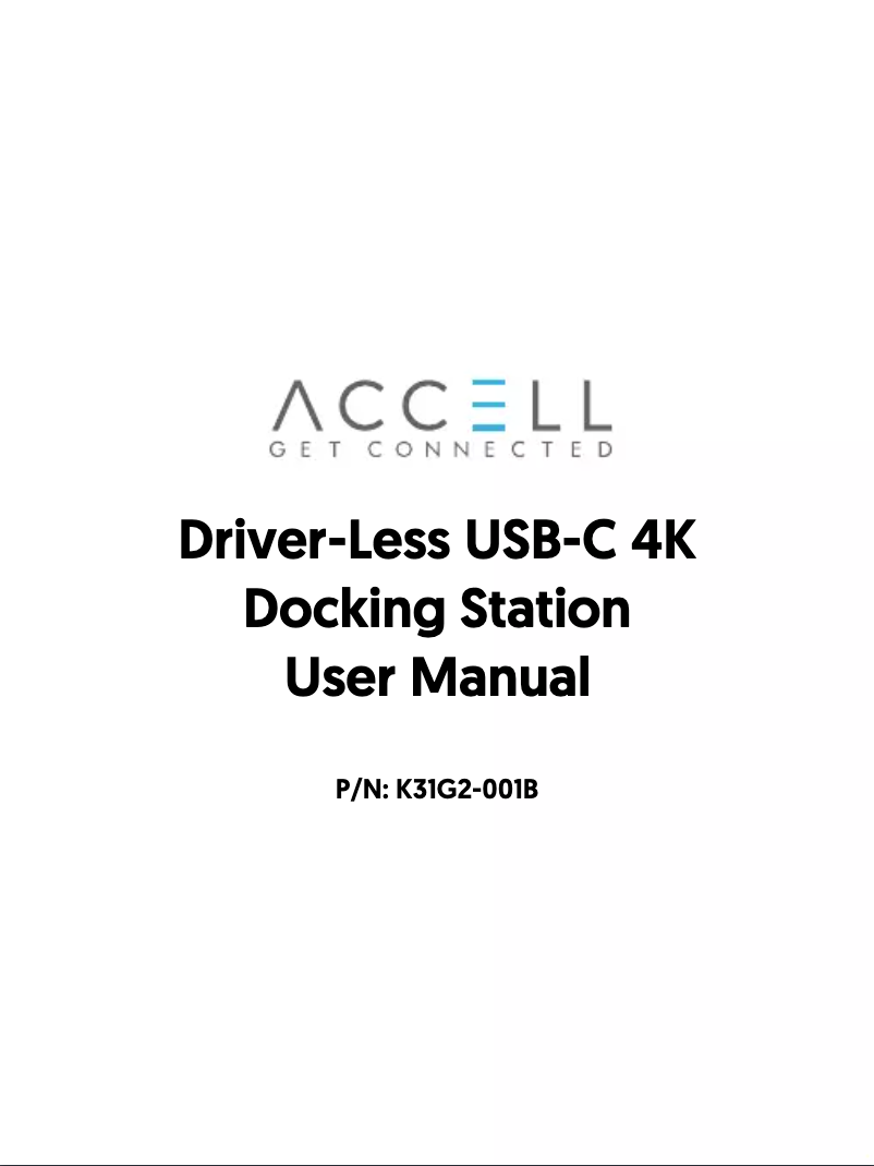 Page 1 de la notice Manuel utilisateur Accell K31G2-001B