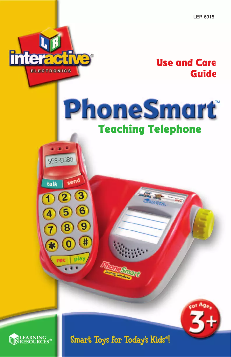 Page n°1 - Manuel utilisateur Learning Resources PhoneSmart