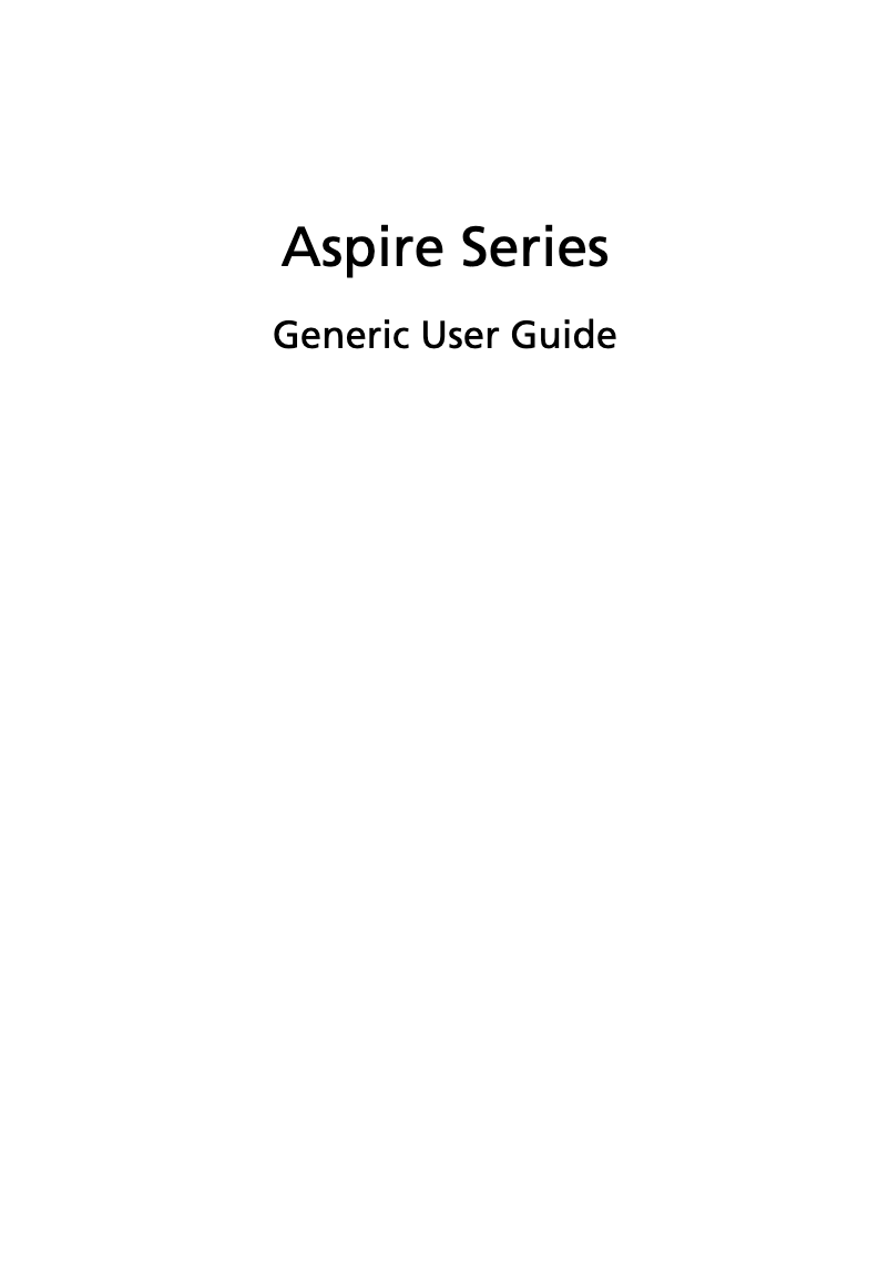 Image de la première page du manuel de l'appareil Aspire 7530