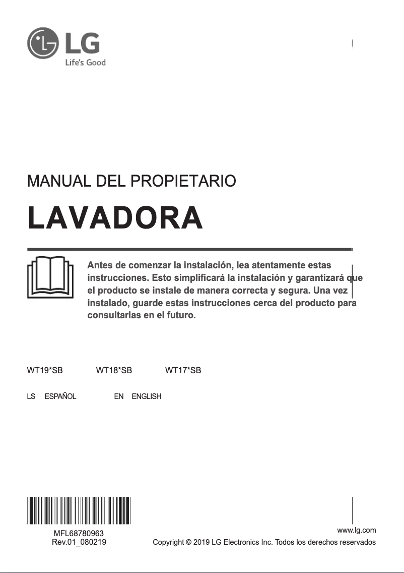 Image de la première page du manuel de l'appareil WT19RSB