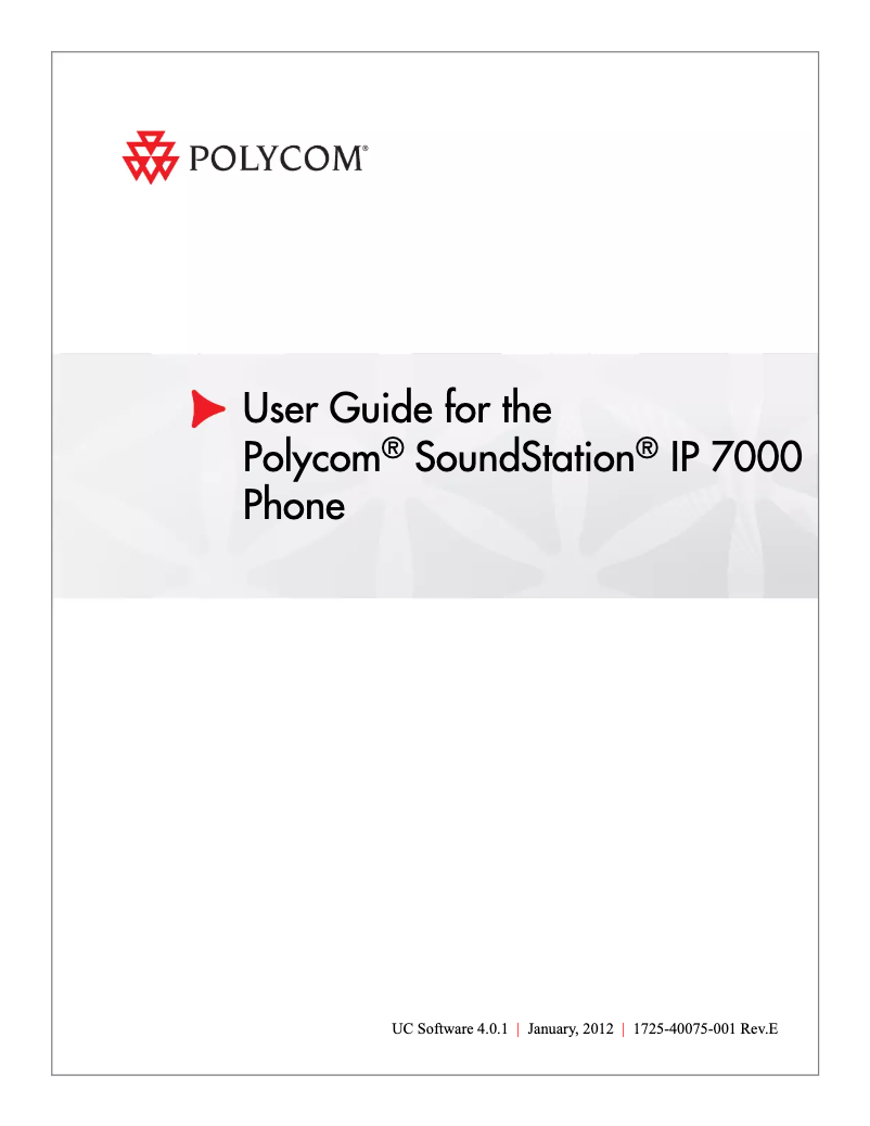 Page 1 de la notice Manuel utilisateur Polycom SoundStation IP 7000