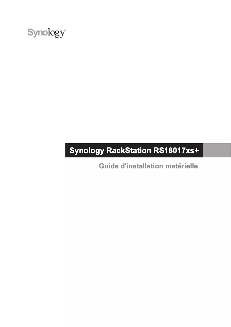 Image de la première page du manuel de l'appareil RackStation RS18017xs+