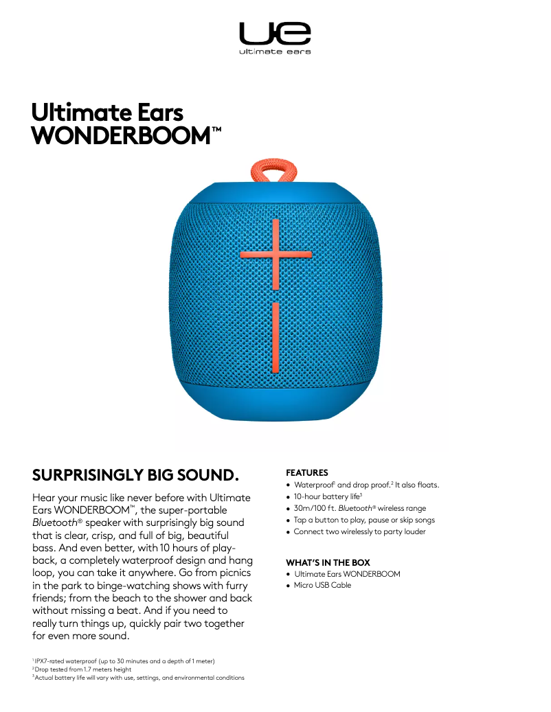 Página 1 del manual Manual de usuario Ultimate Ears Wonderboom