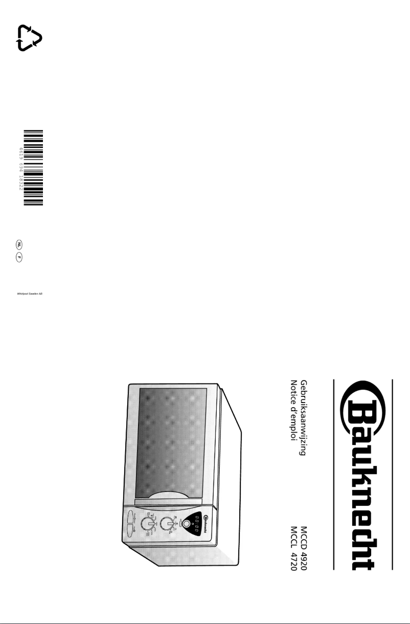 Page 1 de la notice Manuel utilisateur Bauknecht MCCL 4720