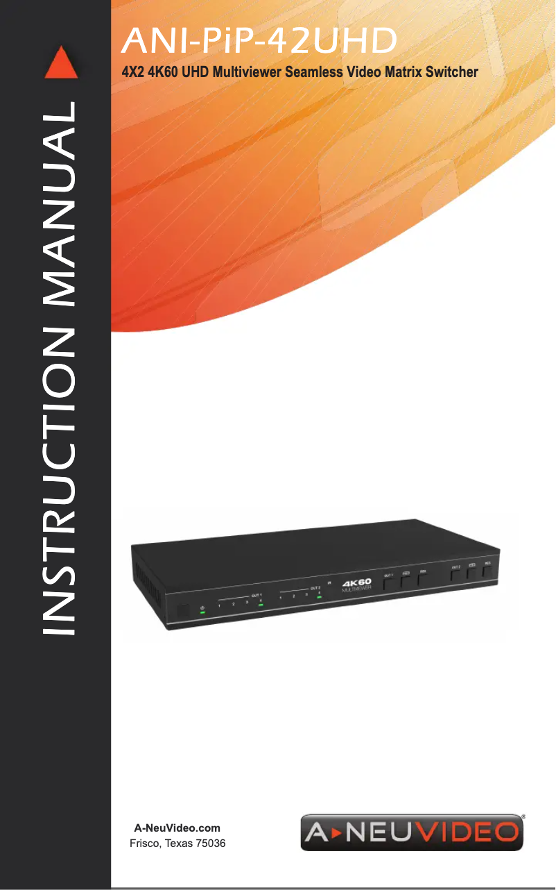 Page 1 de la notice Manuel utilisateur A-NeuVideo ANI-PIP-42UHD