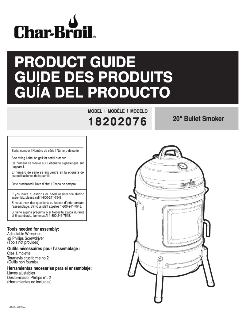Page 1 de la notice Manuel utilisateur Char-Broil 18202076