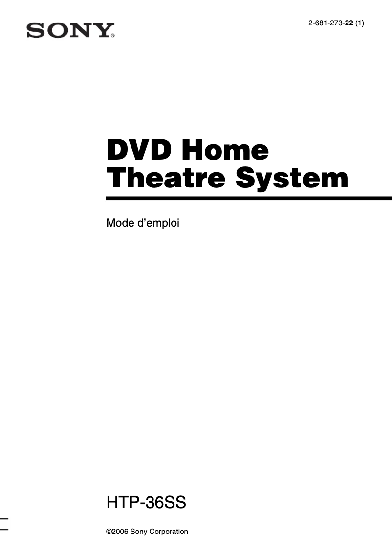 Image de la première page du manuel de l'appareil HTP-36SS