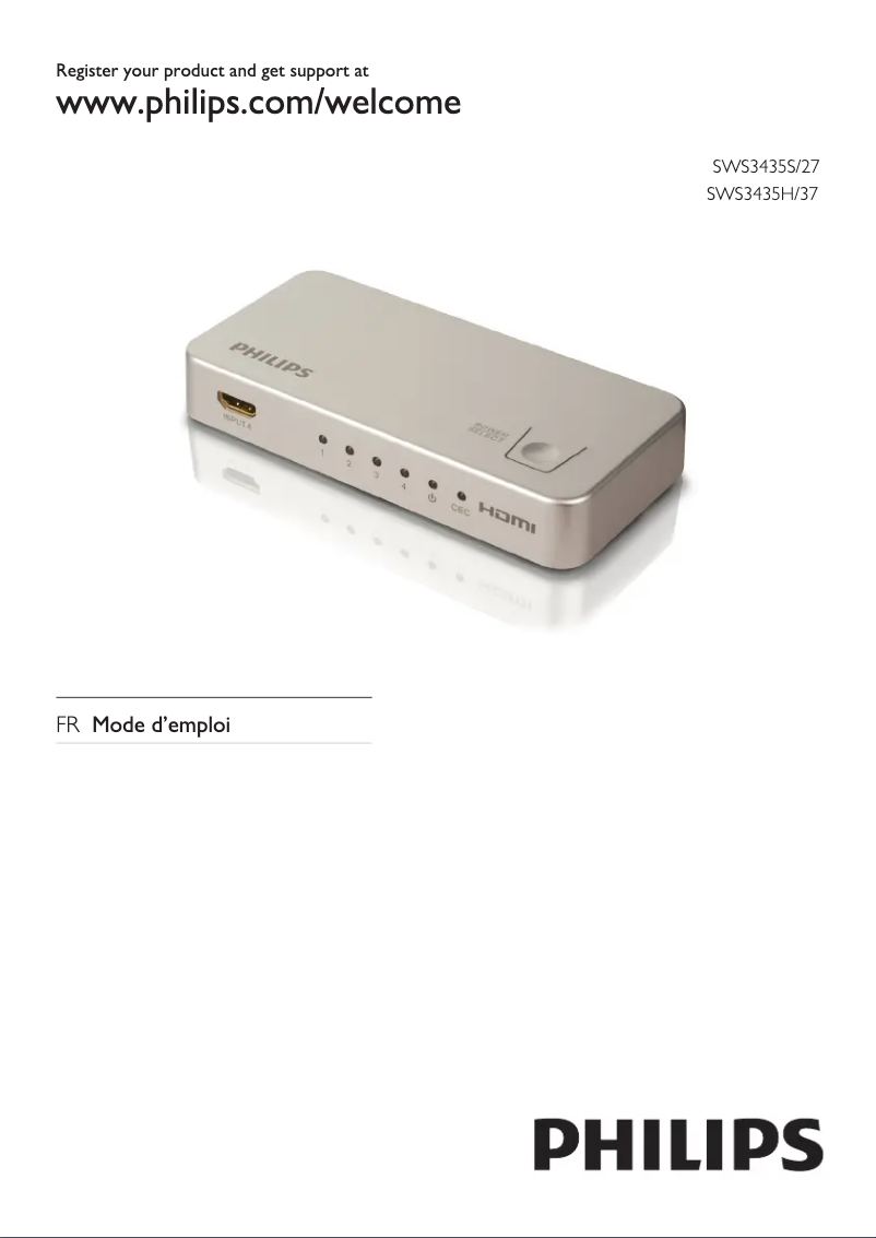 Page 1 de la notice Manuel utilisateur Philips SWS3435S