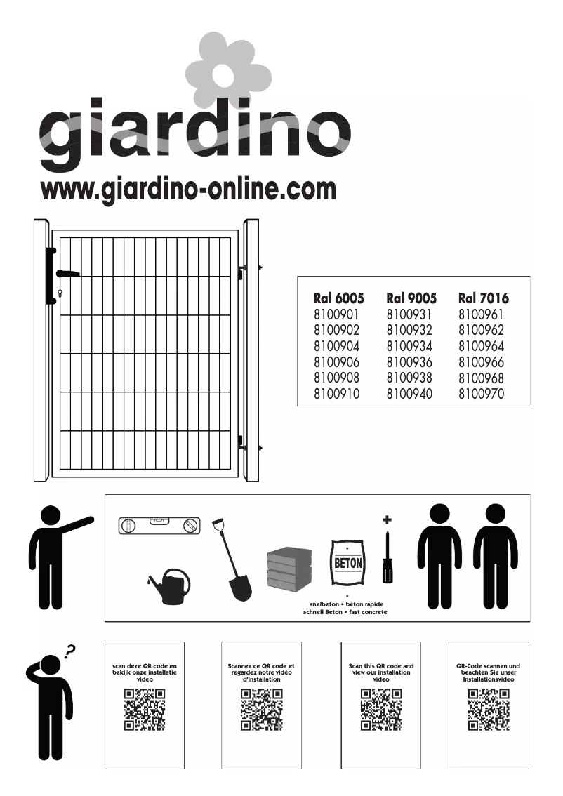 Page 1 de la notice Manuel utilisateur Giardino 8100964