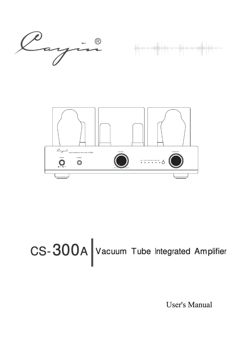 Page 1 de la notice Manuel utilisateur Cayin CS-300A