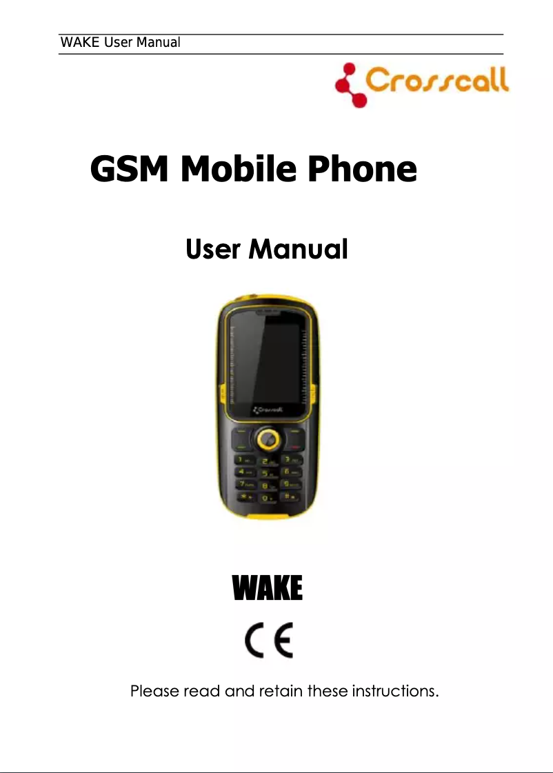 Image de la première page du manuel de l'appareil Wake