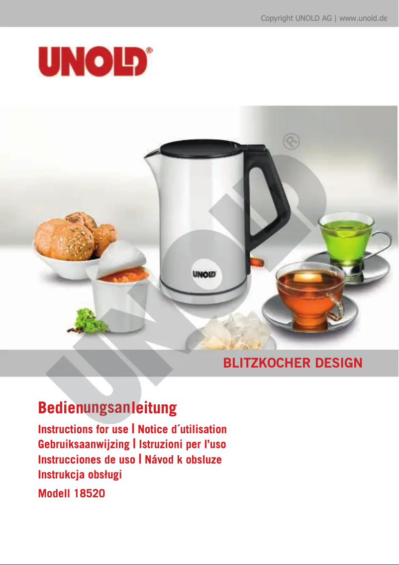 Page 1 de la notice Manuel utilisateur Unold Design 18520