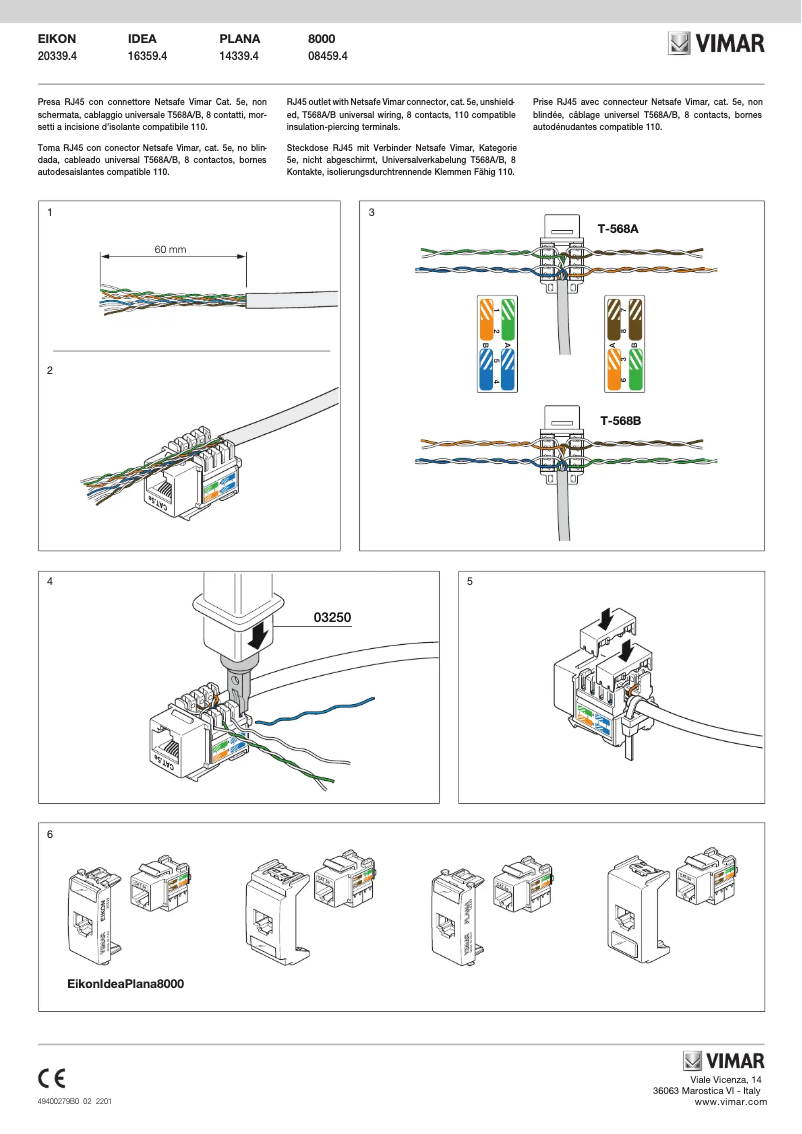 Page 1 de la notice Manuel utilisateur Vimar 16359.4