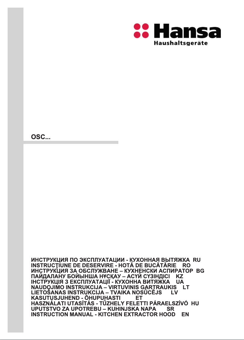 Page n°1 - Manuel utilisateur Hansa OSC6111BH
