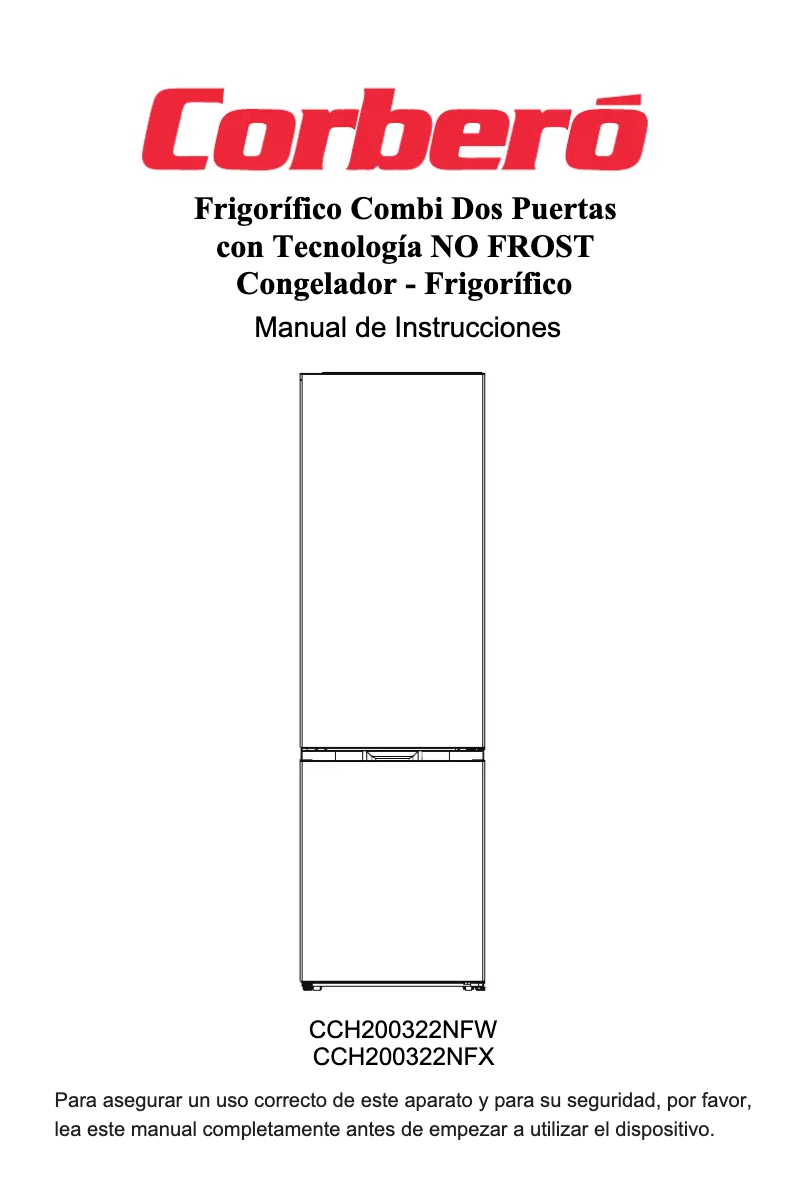 Page 1 de la notice Manuel utilisateur Corbero CCH200322NFX