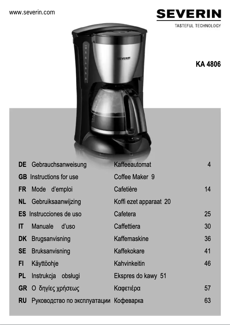 Image de la première page du manuel de l'appareil KA 4806