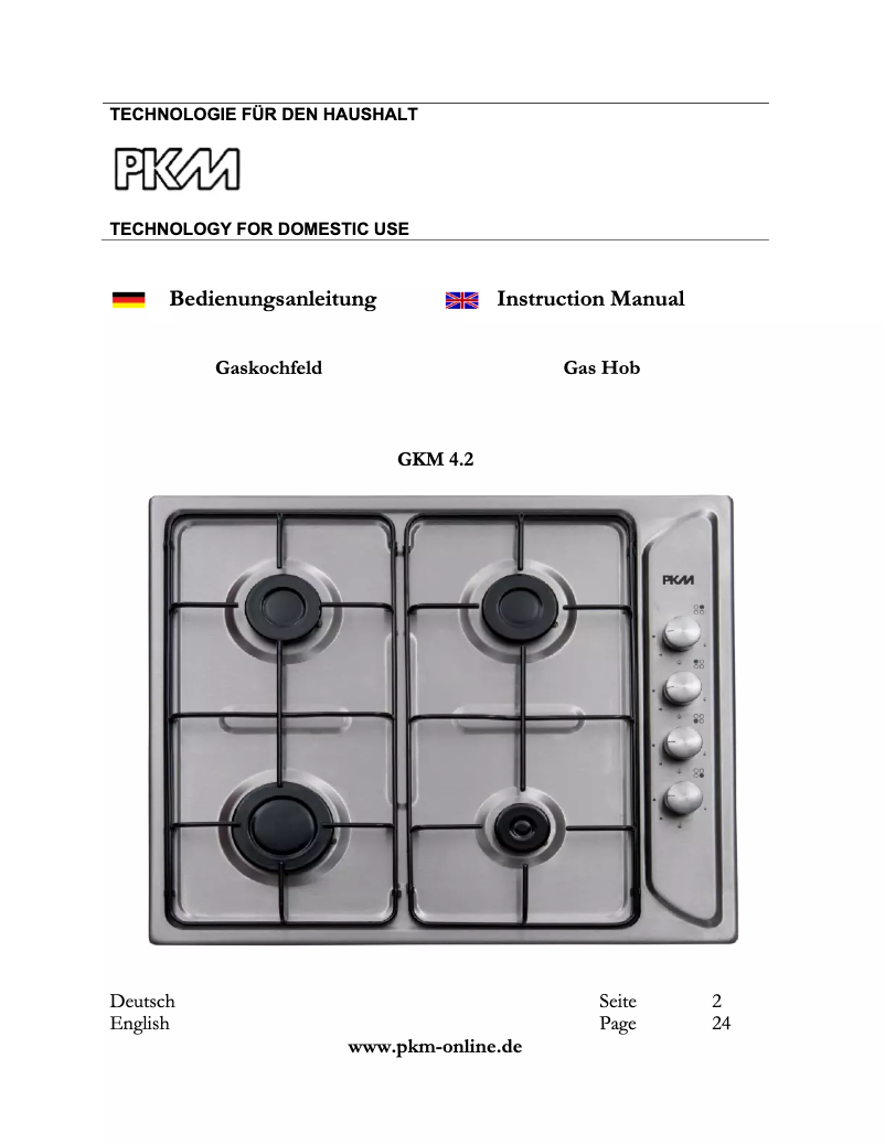 Page 1 de la notice Manuel utilisateur PKM GKM 4.2